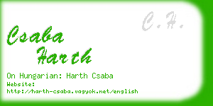 csaba harth business card